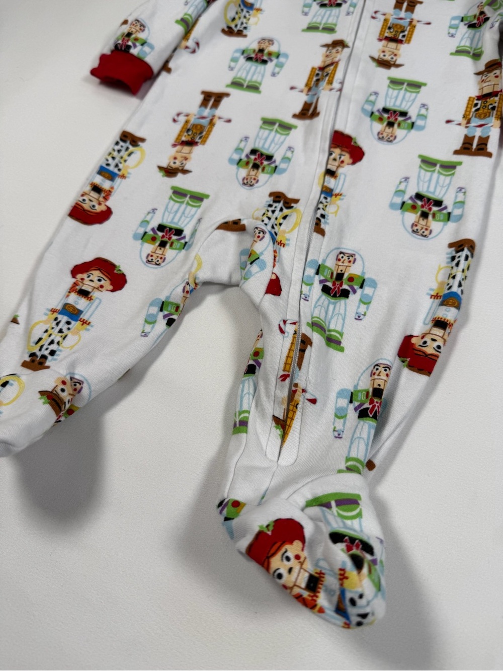 DISNEY PIXAR Toy Story Woody & Buzz Nutcracker Christmas Footie Sleeper 0-3M - Picture 5 of 8